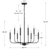 CWarmozy Farmhouse Chandelier 8 Lights Black Modern Chandelier Light Fixture