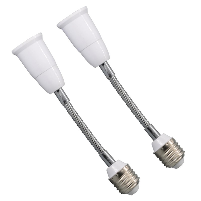 2Pcs Light Socket Extender,Flexing Neck All Directional Light Bulb Socket