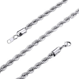 GOLDCHIC JEWELRY 6mm Chunky Twist Link, Stainless Steel Men Chain Necklaces for Father