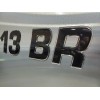 3DLTRG Black Center - Chrome Outline Domed Boat Registration Numbers