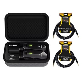NUX C-5RC Wireless Guitar System 5.8GHz Transmitter and Receiver Auto Match, Charging Case with 2 Roxtone Premium Guitar Cables