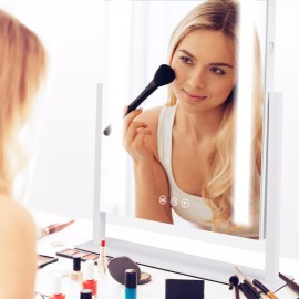 Laromni Super Bright Lighted LED Bathroom Makeup Mirror 10X Magnification Vanity Mirror