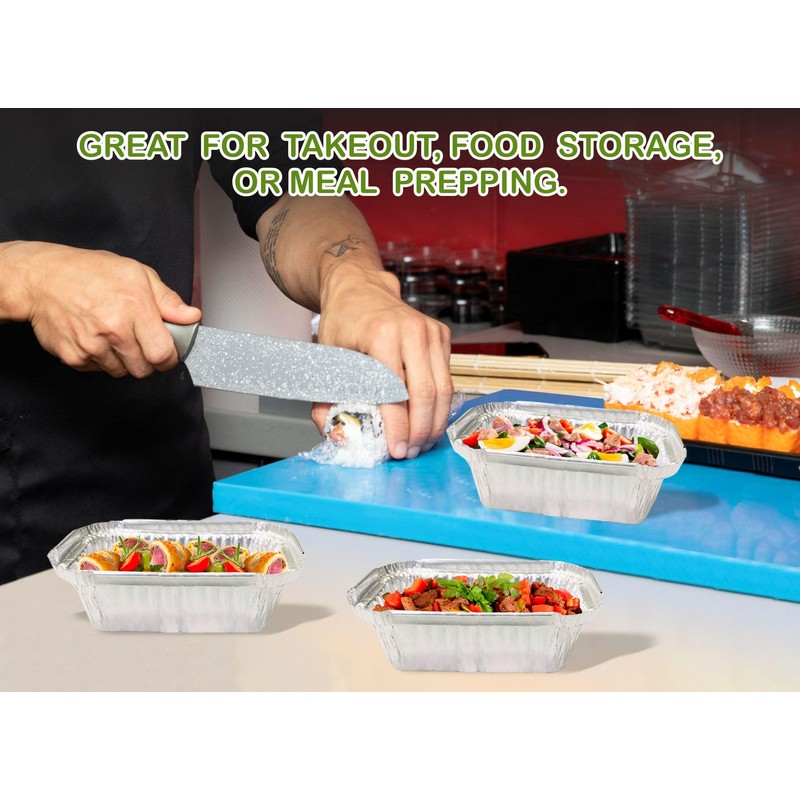 M1SS 25Pcs x 450ML No.2 Aluminium Foil Tray with Lids
