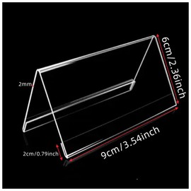 Naisfei Name Plates for Desks, 10 Pack Clear Tent Name Plate Display for Office Conference, Reusable Name Tent Holder for Business Training Event（9*6cm）