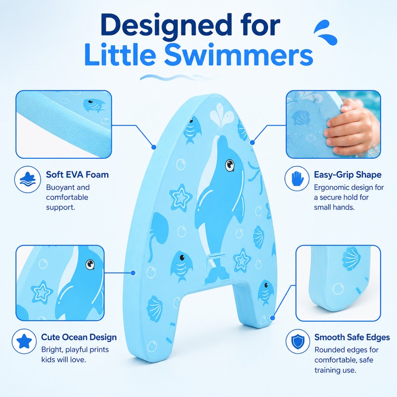 EVA Swim Kickboard for Beginner Pool Practice – 2-in-1 Foam