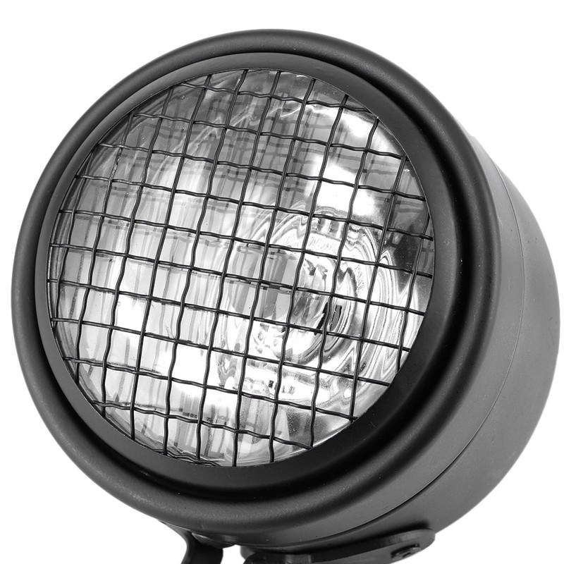 35W Retro Motorcycle Headlight Grill Lens Cover 1750lm High Brightness