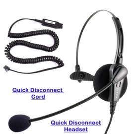 Phone Headset Compatible with Avaya 1408 1416 2410 2420 4424 4606 4610 4612 4620, Economic Noise Cancel Call Center Phone Headset with HIC Quick Disconnect Cord