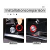 carpart2021 Red Carbon Fiber Push To Start Button Cover Trim