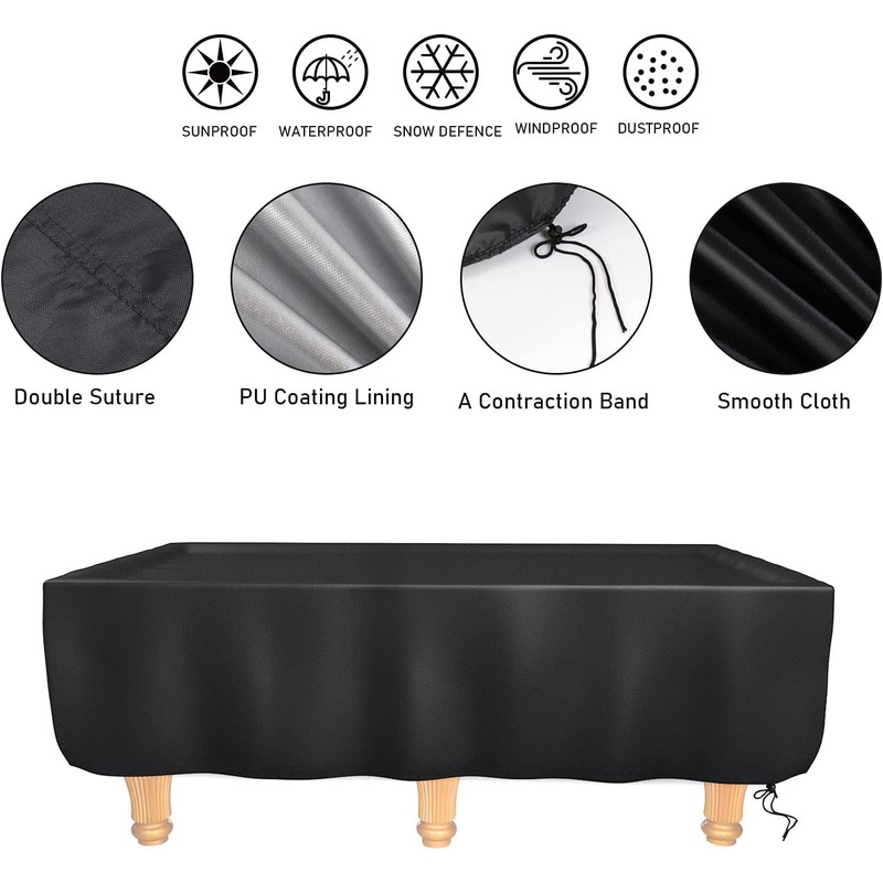 Fenghome Pool Table Cover, 7/8 ft Waterproof Billiard Table Cover