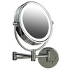 OVENTE 9" Lighted Wall Mount Makeup Mirror with 1X/7X Magnification,
