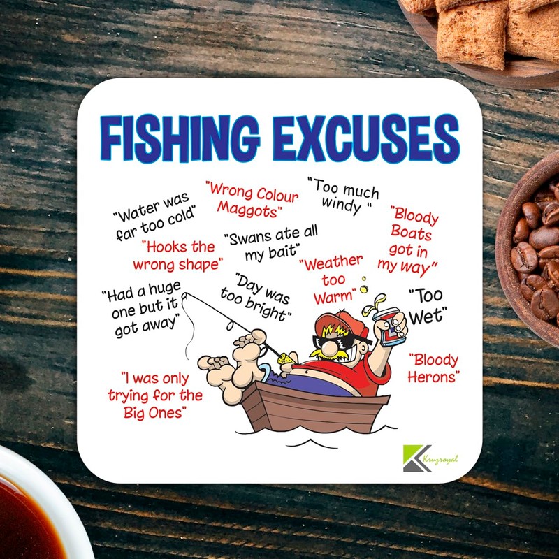 CS099 Fishing Excuses Novelty Funny Coffee Tea Drink Gift Glossy