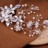 Silver Bridal Pearl Headpiece Flower Headband Wedding Hair Accessories for
