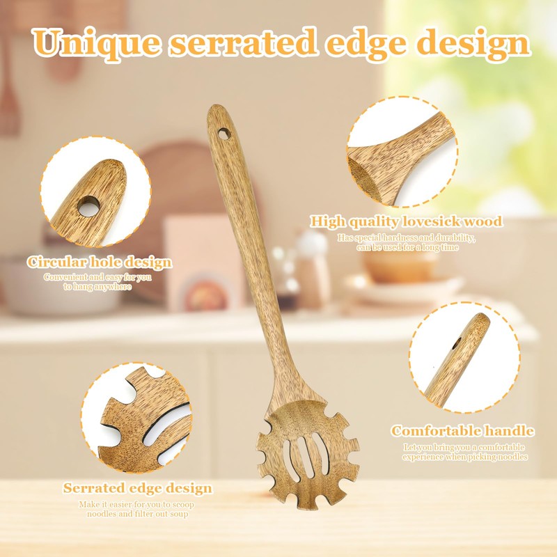 LINTRA Pasta Spoon, 33 cm Pasta Ladle High Quality with