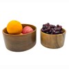WRIGHTMART Round Wood Serving Bowl Set of 2, Durable Solid