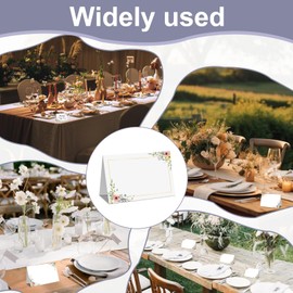 50 Pcs Wedding Place Cards, Flower Name Cards for Table Setting, Wedding Name Card, Seating Placement Tags, Table Place Card for Birthday Christmas Party Decors