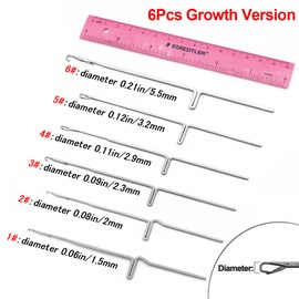 DELIFE 9KM - Aguja de cierre inverso, 6/7 piezas para cuerda de asistencia, kit de agujas de pesca, accesorios de empalme de anillos (1 ~ 6 #) / (1 ~ 7 #)
