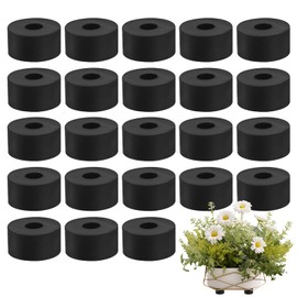 zorvixal 24 Pieces Rubber Spacer Kit, Thick Rubber Discs, Rubber Washers, Gumm Spacers, Pot Feet for Flower Pot and Furniture Feet to Avoid Scratches on the Floor (Black)