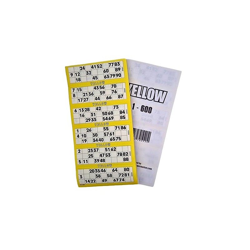 Bingosupermarket Bingo Tickets 600 Pad 6 To a Sheet 1-90