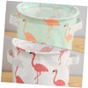 CHILDWEET 3sets Cotton Storage Bins Round Baskets Cartoon Pattern for