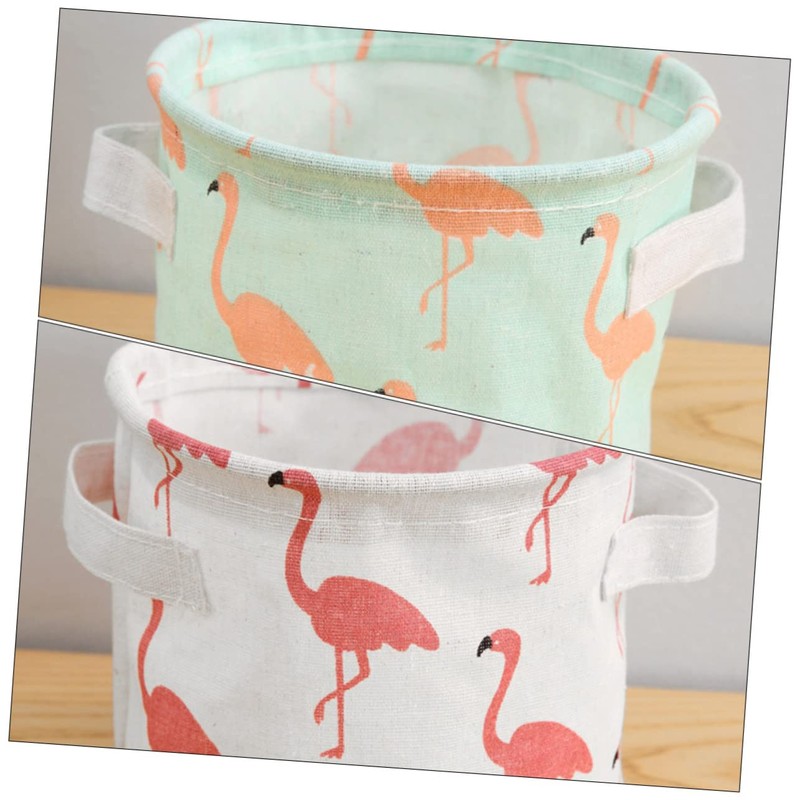 CHILDWEET 3sets Cotton Storage Bins Round Baskets Cartoon Pattern for