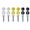 Number Plate Fixings, 6 Piece Set, Quality Hinged Caps and