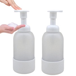 Elcove Glass Soap Dispenser with Foaming Pump for Bathroom, Kitchen, 2pk Foaming Soap Dispenser, Frosted Glass