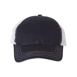 RICHARDSON Cap Adult Unisex 111 Garment Washed Front/Mesh Back Caps Navy/White