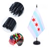 ZXvZYT 12 Pack national black table flag with base (Chicago)