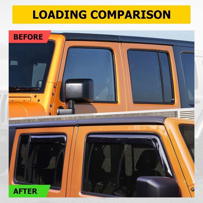 AUXMART 4Pcs Side Window Deflector Wind Rain Shade Visor Guard