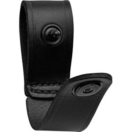 JAY-PEE Tactical Leather Handcuff Strap Holder with Black Safety Snap Closure Single Snap Slide-On fits 2.25 in Duty Belts