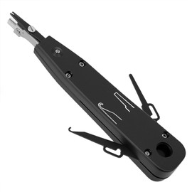 QWORK® Professional Auflegewerkzeug mit Drahtschneider - Anlegewerkzeug für Cat5/Cat5E/Cat6/Cat6A/Cat7 - Passend für Patchfelder, Netzwerkdosen, Auf und Unterputzdosen
