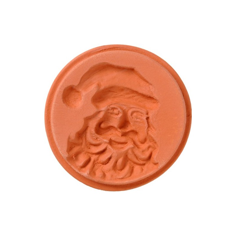 JBK Pottery Terra Cotta Cookie Stamps (Santa)