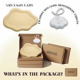 MDFAYE Jewelry Dish Trinket Tray for Women, Ring Dish Holder, Unique Cloud Shape Ceramic Plate Cute Things Vanity Aesthetic Room Decor Mother's Day Birthday Christmas Gifts (Flocked Custard)