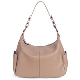 Hobo Bags for Women Real Leather Purses Beige Shoulder Bag Medium Crossbody Bags Taupe Ladies Handbags 2025 Trendy