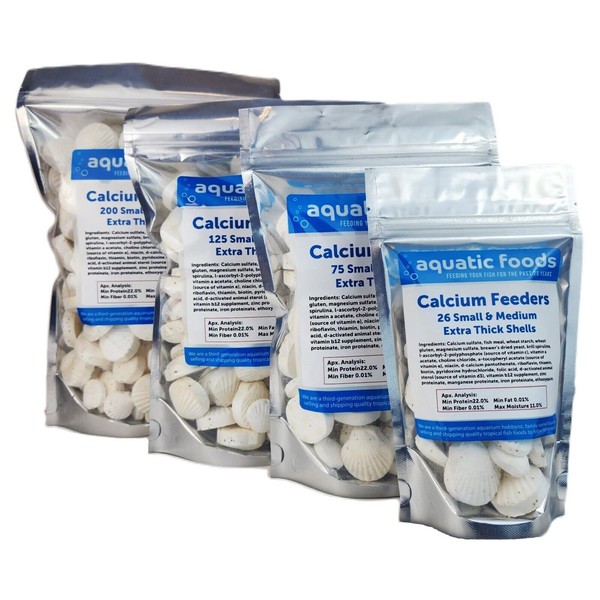 Aquatic Foods Inc. Calcium Feeder Small & Medium Shells. Extra