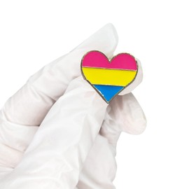 2Pcs Rainbow Brooch Pins Heart Pride Pin Set for Cloth Bag Backpack Hat Decoration Accessories (Pansexual)