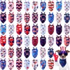Sumind 50 Pieces Patriotic Dog Bandanas Bulk America Flag Bandanas