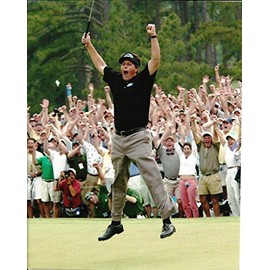 Golf Collectibles Phil Mickelson Celebrating his First Major by Winning The 2004 Masters - 8"x10" Photo with Protective Sleeve