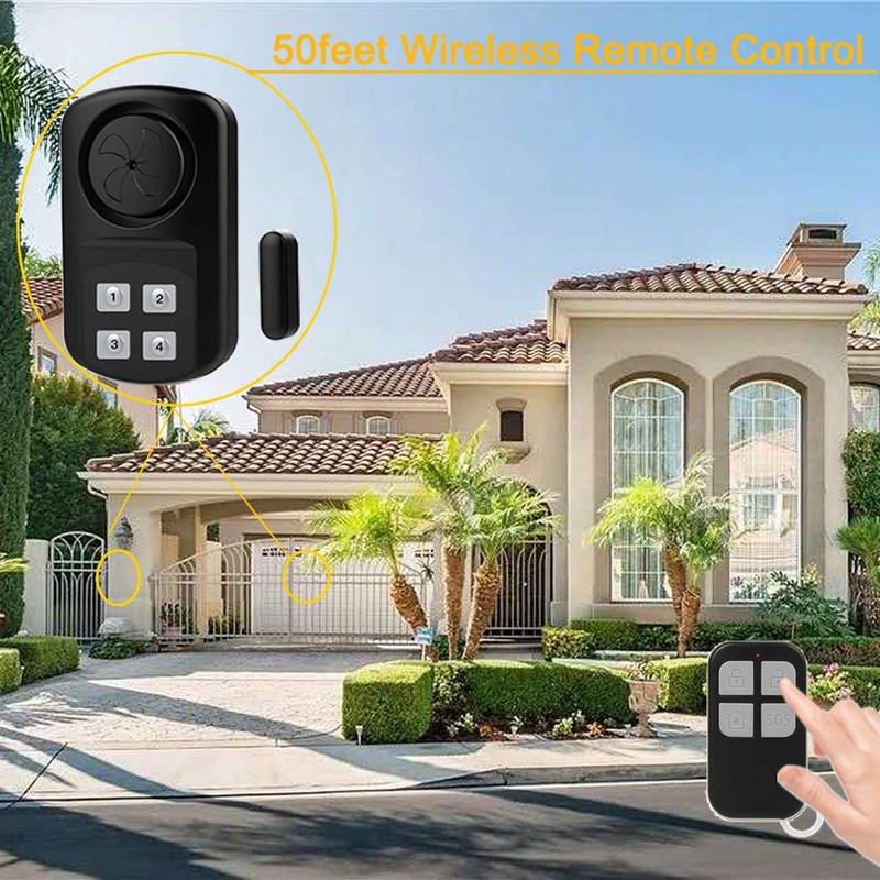 Outdoor Door Gate Alarm with Remote Control, Wireless Weatherproof Entry