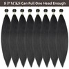 1B braiding hair pre stretched black 18inch 8 packs,black braiding