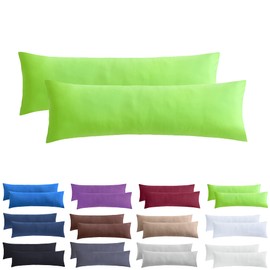 NatureMark Pack of 2 Jersey Cushion Covers Side Sleeper Pillow Neck Pillow Many Sizes and Colours Oeko-Tex (40 x 145 cm (Side Sleeper/Nursing Pillow Cover), Apple Green)