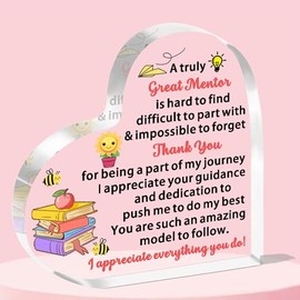 JETTOP Mentor Gifts-Thank You Mentor Gifts for Women Men Acrylic Plaque Appreciate Mentor You Do