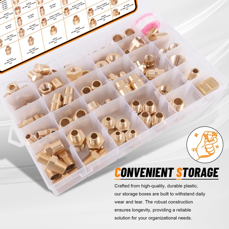 Dazakoot 111Pcs Hose Pipe Fitting Assortment Kit, NPT Adapter, Reducer