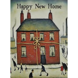 Lowry Style Happy New Home Greeting Cards and Envelopes. Premium Card Stock. (Paxck of 30)
