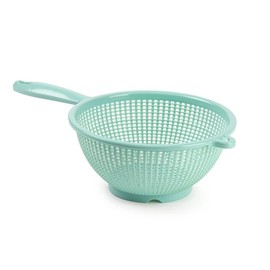 Plastic Colander Food Sieve Strainer Basket for Food Washing Draining Pasta Spaghetti Rice Salad Vegetable Kitchen Cooking Hobby (24cm - Mint Green)
