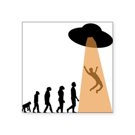 CafePress Alien UFO Abduction Evolution Sticker Square Bumper Sticker Car Decal