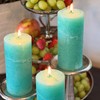3 Piece Pillar Candle Set, Pale Aqua Blue, 68 Hours