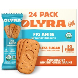 Olyra Organic Breakfast Biscuits - Fig Anise - Healthy Snacks for Adults - Office Snacks - Healthy Cookies - High Fiber Snack - Natural Energy Breakfast Biscuit 24 Packs