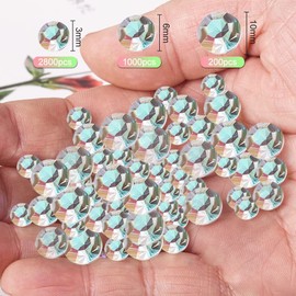 STCRERAG 4000 Pcs Scatter Crystals Acrylic Diamonds for Crafts Acrylic Gem Crystals Wedding Table Decorative Crystals Small Diamond Confetti for Vase Filler Confetti, Ab Color (3mm, 6mm, 10mm)