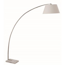SH Lighting Kendleton 80" Tall Matte Arching Metal Floor Lamp with Marble Base in Silver